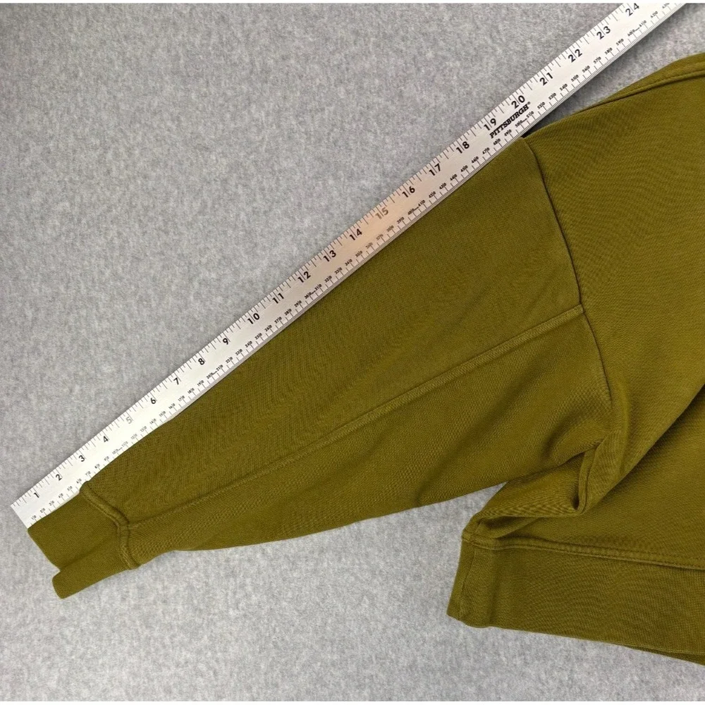 Nike Olive Green Cropped Sweatshirt Chenille‎ Swoosh Small Athleisure - Picture 11 of 11